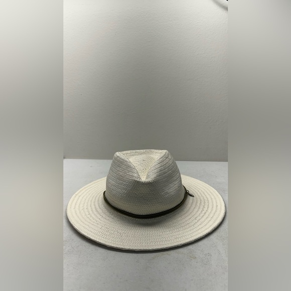 rag & bone Accessories - rag & bone White Straw Fedora with Brown Band